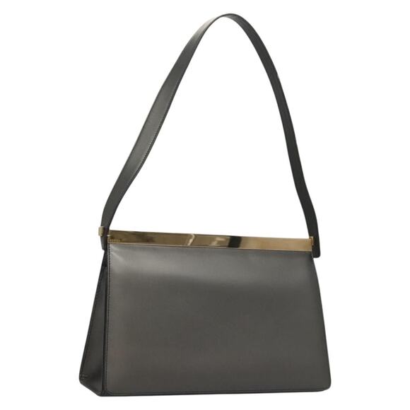 GUCCI Shoulder Bag Leather Gray Gold 001 2058 1919 0 - Picture 1 of 16